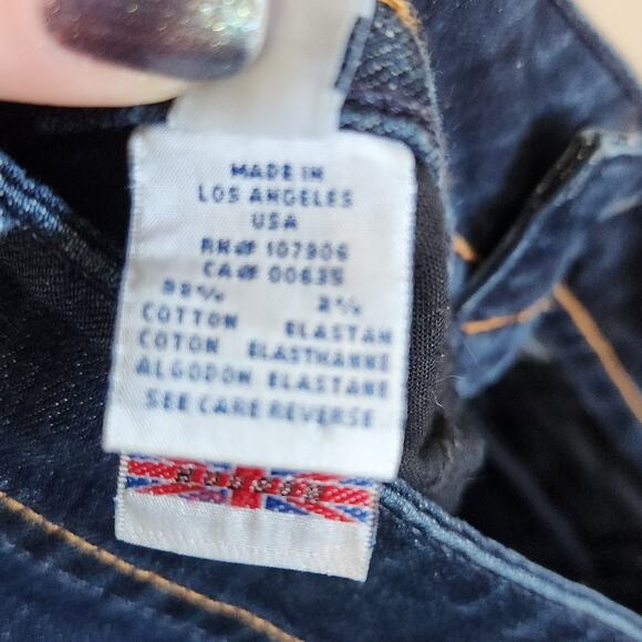 Hudson Y2k Low Rise Bootcut Jeans Slim Fit Dark Blue Wash Stretch Denim Size 26 - Picture 11 of 12